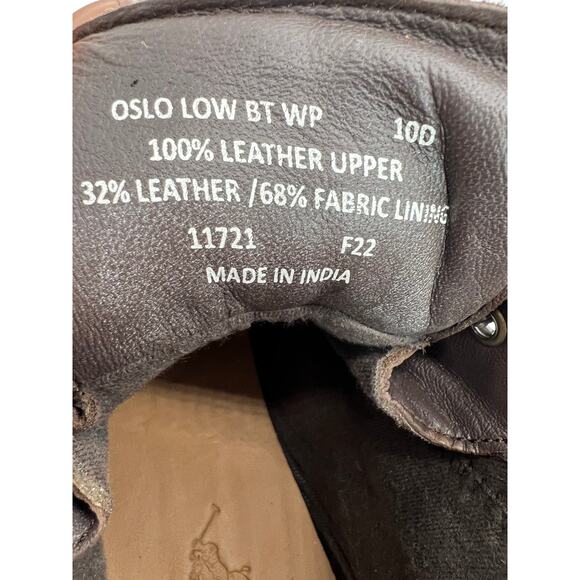 Polo Ralph Lauren Oslo Brown Low Boots HydroGuard Men's 11 NEW. - Picture 3 of 12